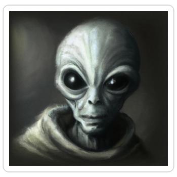 Alien - Sticker size S (10 x 10 cm) - white matte - Front