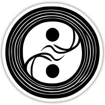 Yin Yang Signe Symbole Paix Bonheur Vecteur 4 - Sticker taille S (10 x 10 cm) - blanc mat - Devant