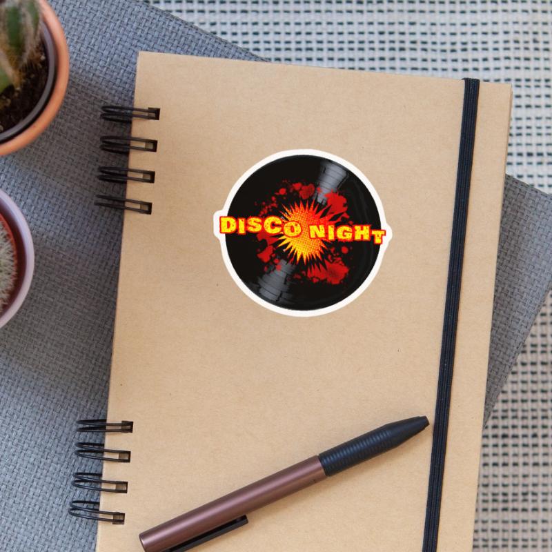 Disco Night Exploding Long Playing Record Sticker size S (10 x 10 cm)