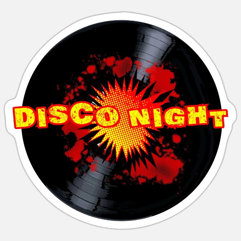 Disco Night Exploding Long Playing Record Sticker size S (10 x 10 cm)