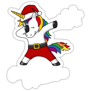 Christmas Unicorn colourful Christmas Gift - Sticker size S (10 x 10 cm) - white matte - Front