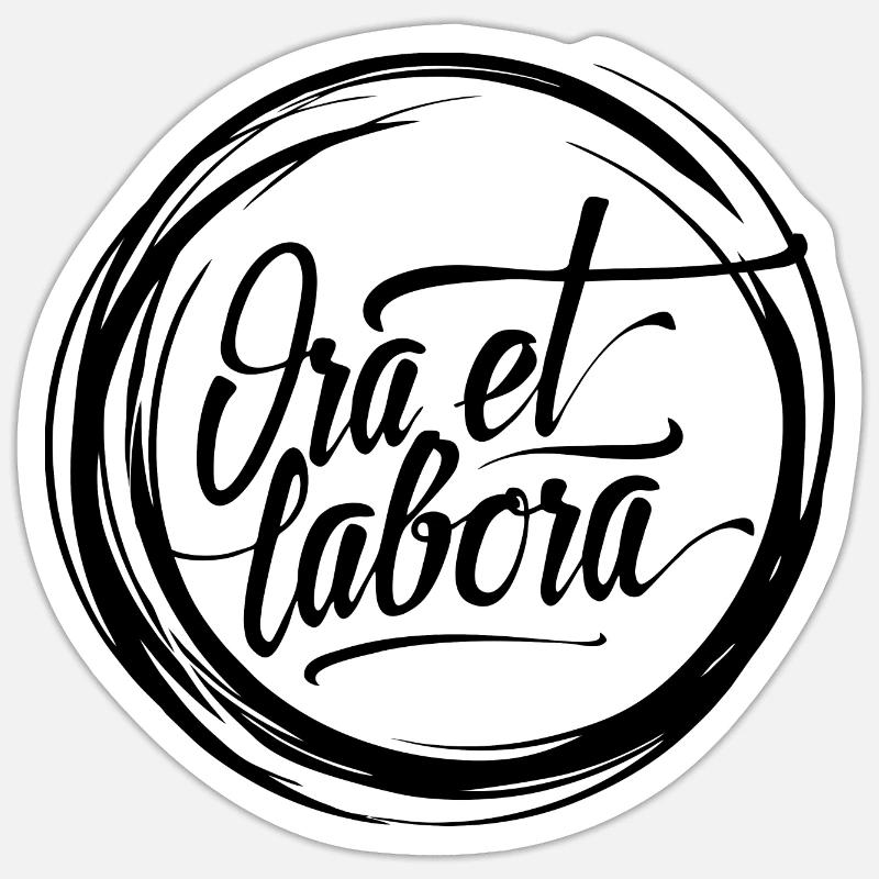 Ora et labora - Sticker size S (10 x 10 cm) - white matte