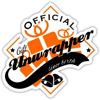 Official gift unwrapper since birth - Sticker Größe S (10 x 10 cm) - Mattweiß - Vorne