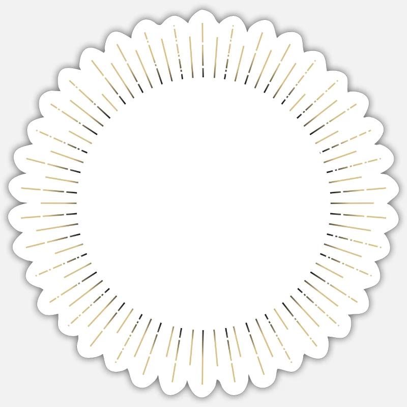 Golden Sun Ring Ray Frame Sticker size S (10 x 10 cm)