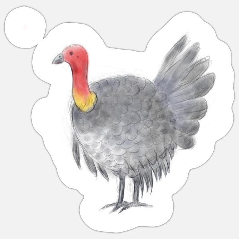 Volaille australienne - Sticker taille S (10 x 10 cm) - blanc mat