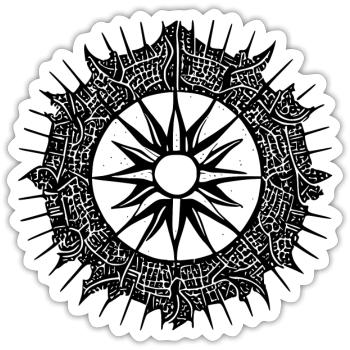 Sun Moon Mosaic Astrology mystical symbol 2 - Sticker size S (10 x 10 cm) - white matte - Front