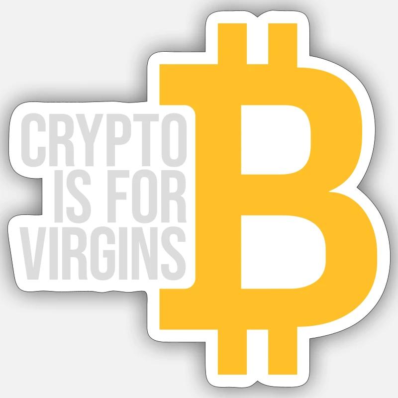 Crypto est pour les vierges - Sticker taille S (10 x 10 cm) - blanc mat