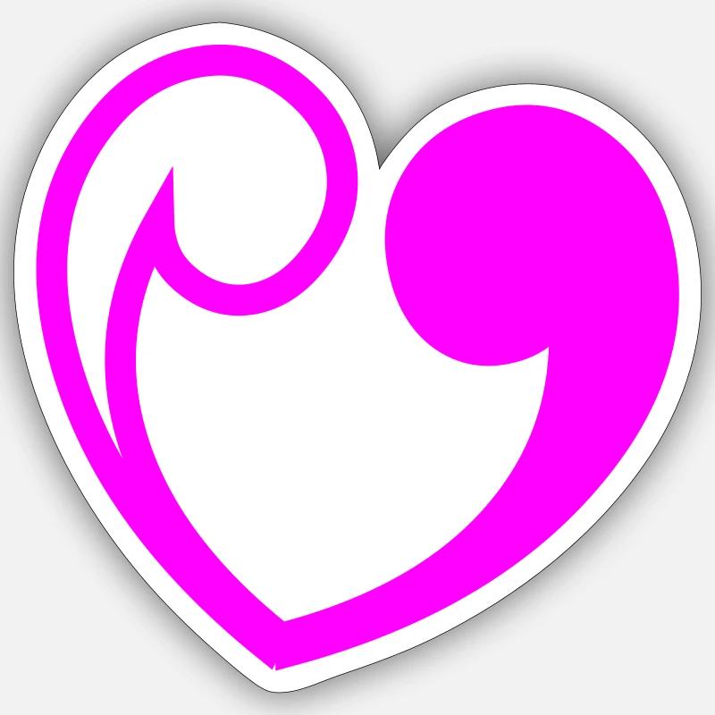 Heart comma Sticker size S (10 x 10 cm)