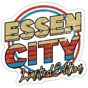 Essen Germany City Font 80s Style - Sticker size S (10 x 10 cm) - white matte - Front