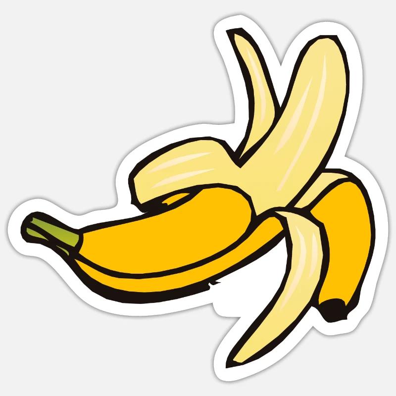 Banane 6 A - Sticker Größe S (10 x 10 cm) - Mattweiß