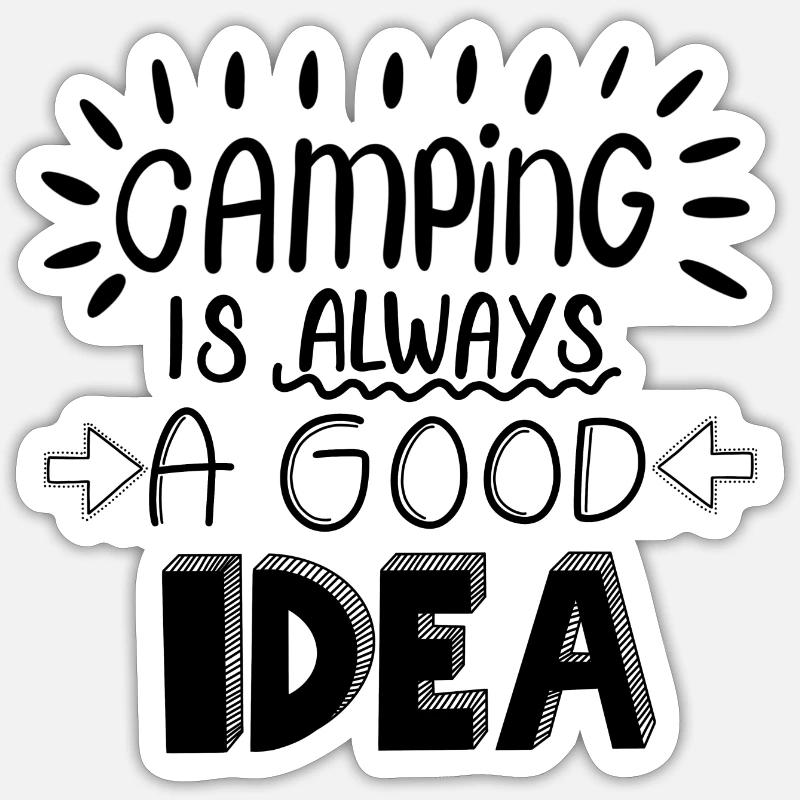 Camping Idea - Sticker Größe S (10 x 10 cm) - Mattweiß