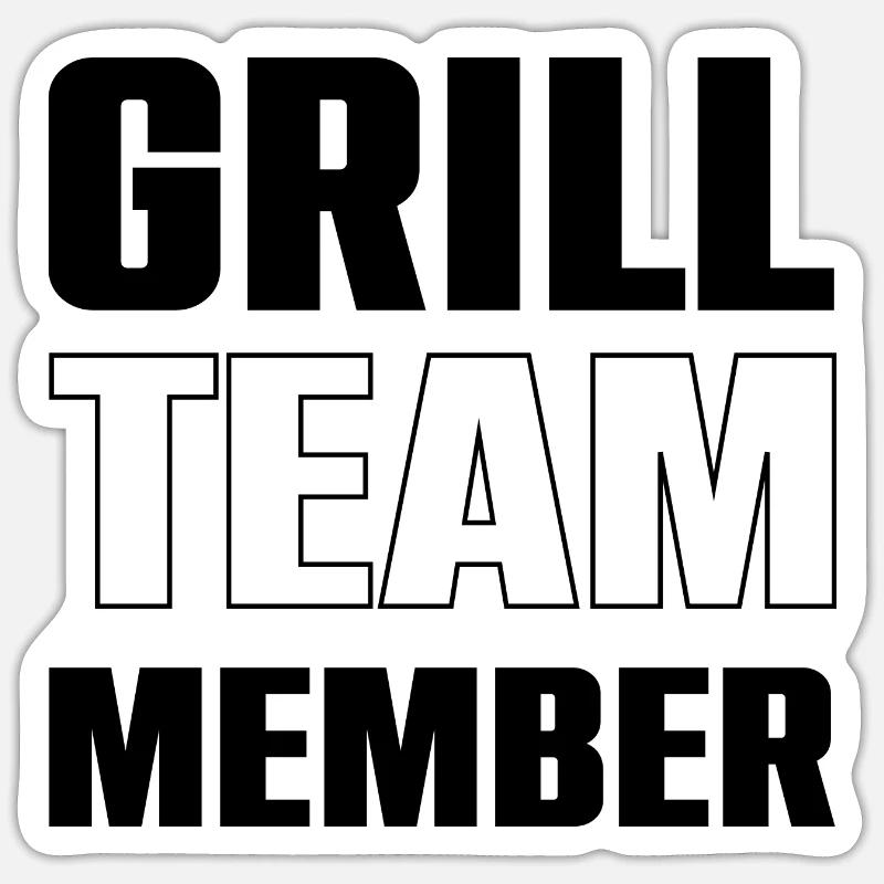 Grill Team - Sticker size S (10 x 10 cm) - white matte
