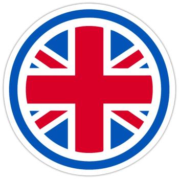 United Kingdom - Union Jack - Sticker Größe S (10 x 10 cm) - Mattweiß - Vorne