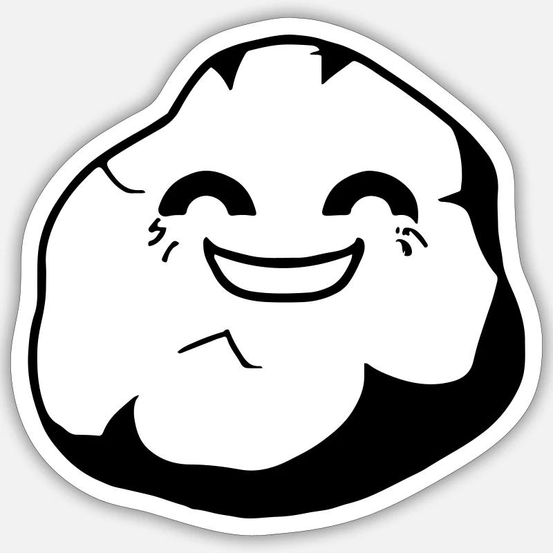 Stein mit Gesicht Lächeln Lachen Vektor Sticker Größe S (10 x 10 cm)