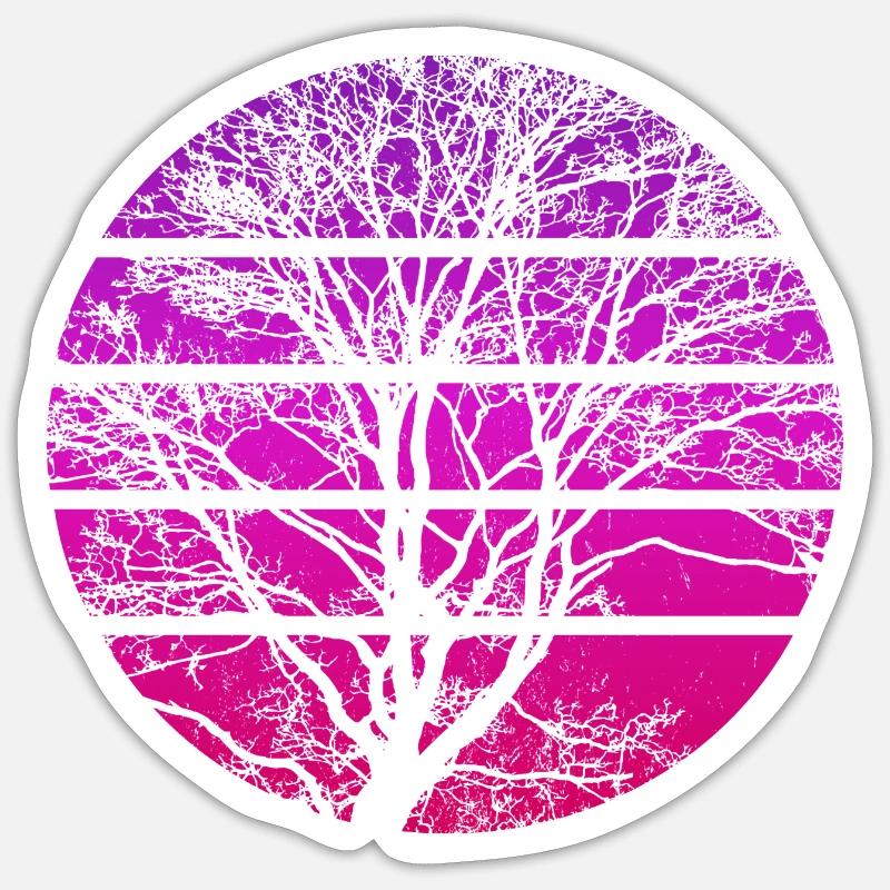 Tree Sunset - Hiking Sticker size S (10 x 10 cm)