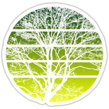 Tree Sunset - Hiking Outdoor - Sticker size S (10 x 10 cm) - white matte - Front