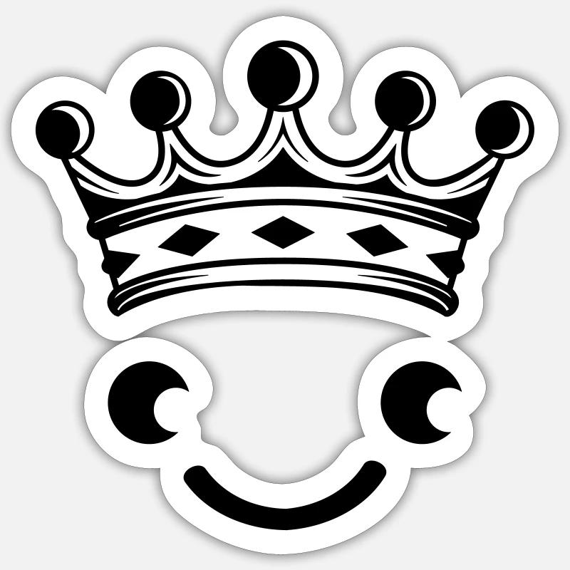 King Face - Sticker Größe S (10 x 10 cm) - Mattweiß