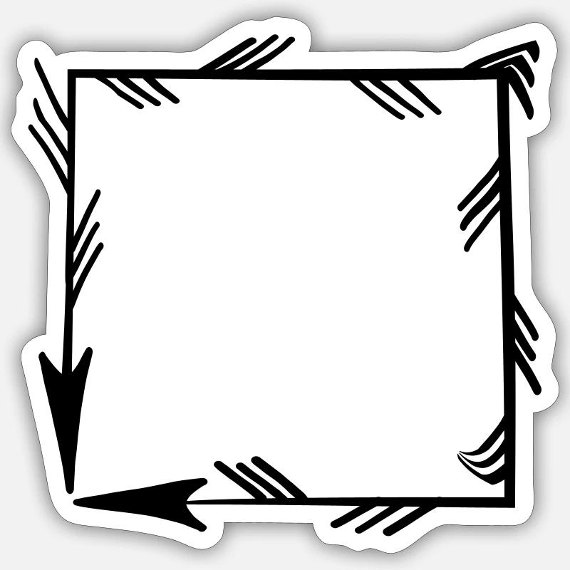 Guirlande florale Fleurs Cœurs 34 Zone de dessin 34 - Sticker taille S (10 x 10 cm) - blanc mat