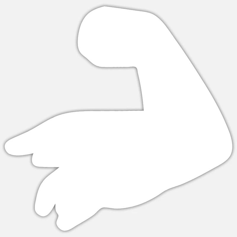 Bieps tendus - Sticker taille S (10 x 10 cm) - blanc mat