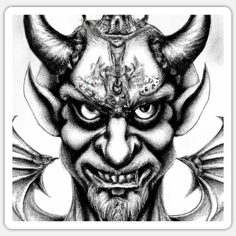 Devil Face Sticker size S (10 x 10 cm)