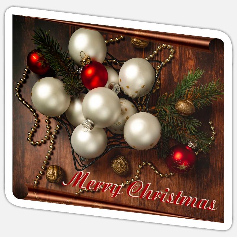 Joyeux Noël - Sticker taille S (10 x 10 cm) - blanc mat