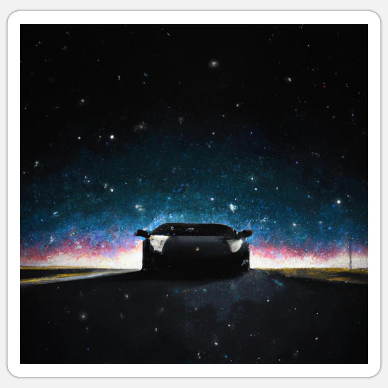 Huracan dans l’espace - Sticker taille S (10 x 10 cm) - blanc mat
