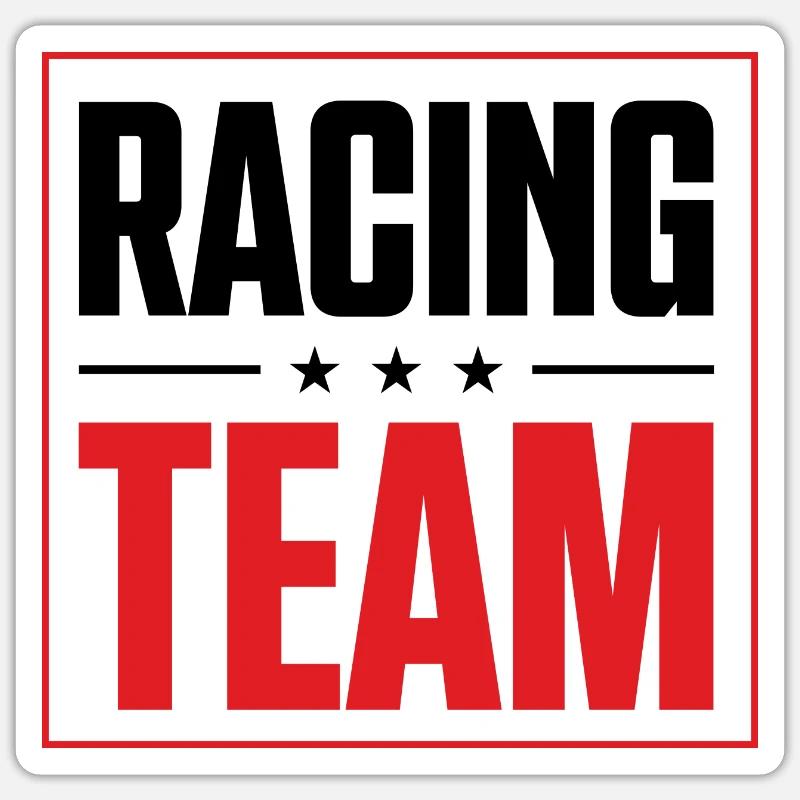 Équipe de course - Sticker taille S (10 x 10 cm) - blanc mat