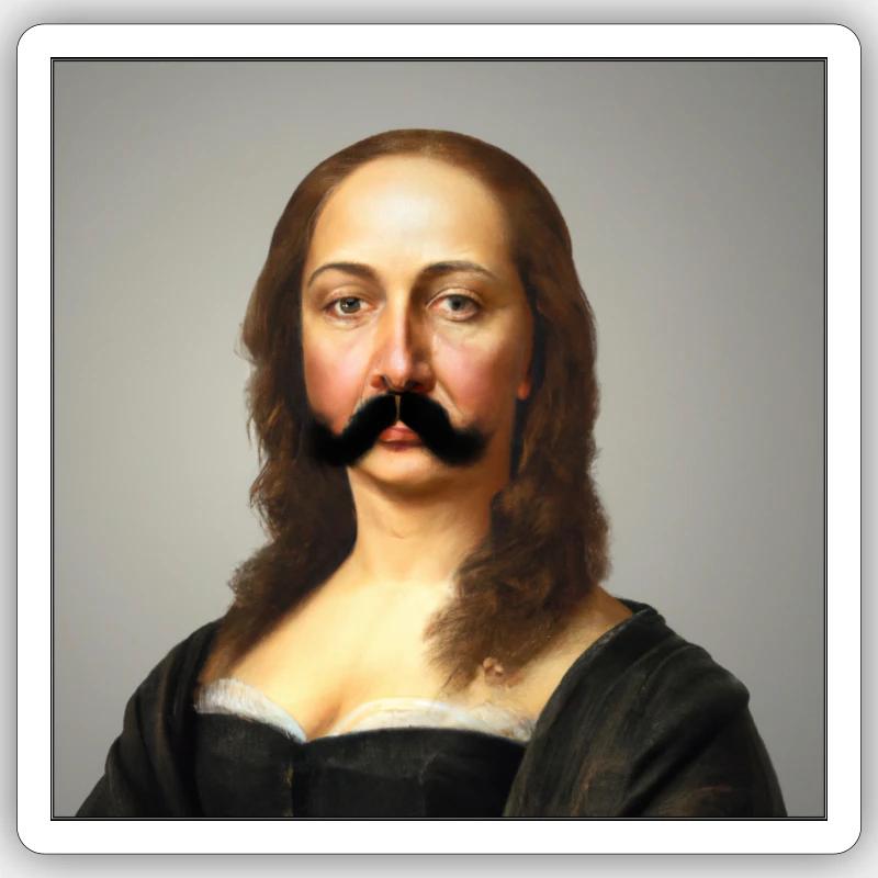 Mona lisa mit Schnurrbart! Sticker Größe S (10 x 10 cm)