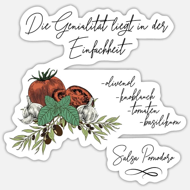 Salsa Pomodoro Design - Sticker taille S (10 x 10 cm) - blanc mat