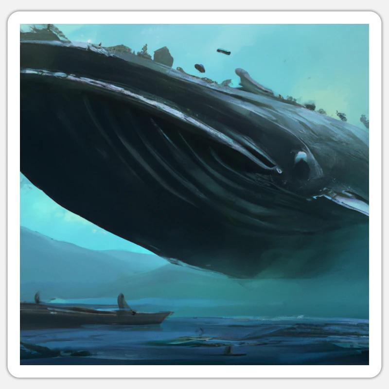 Wal schwebt am Himmel Sticker Größe S (10 x 10 cm)