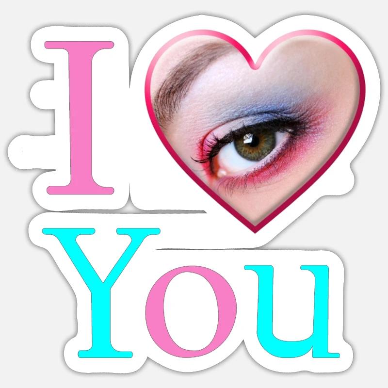 Ich liebe dich - Sticker Größe S (10 x 10 cm) - Mattweiß