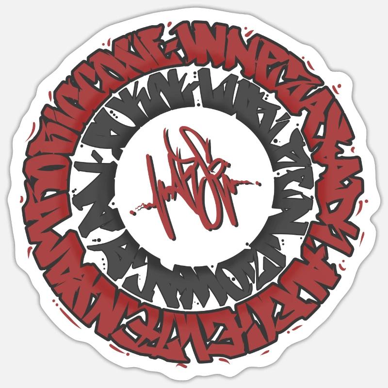 Circle Graffiti - Sticker size S (10 x 10 cm) - white matte