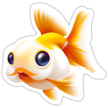 Goldfisch - Sticker Größe S (10 x 10 cm) - Mattweiß - Vorne