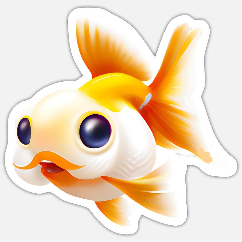 Poisson rouge - Sticker taille S (10 x 10 cm) - blanc mat
