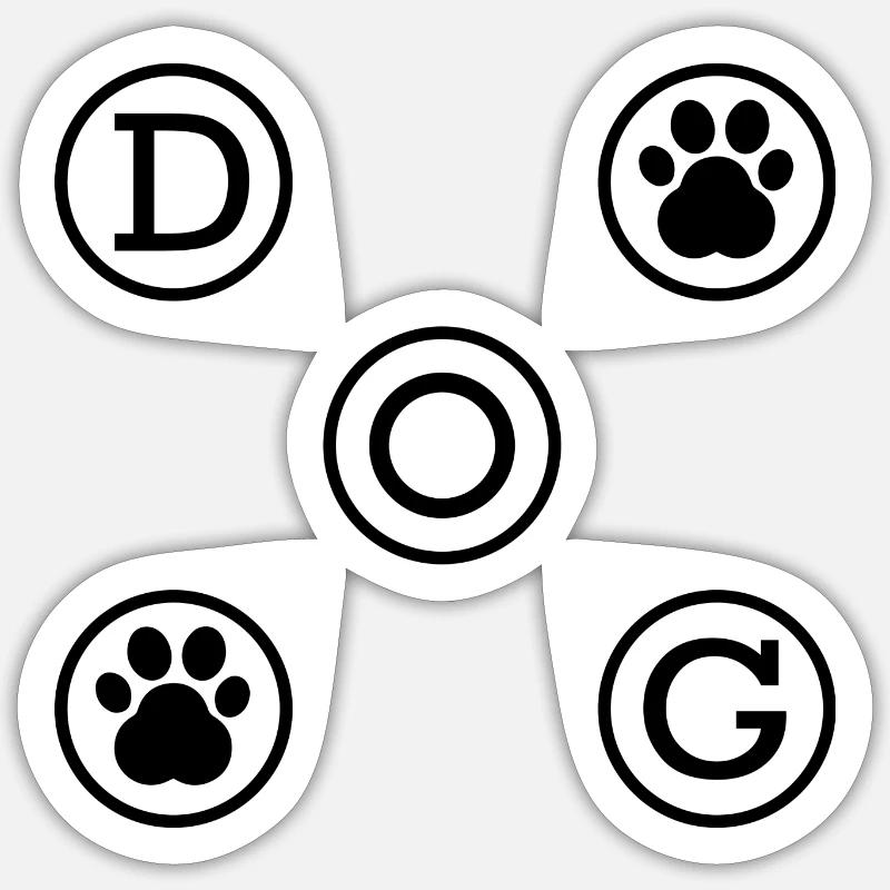 Hund Chien - Sticker taille S (10 x 10 cm) - blanc mat