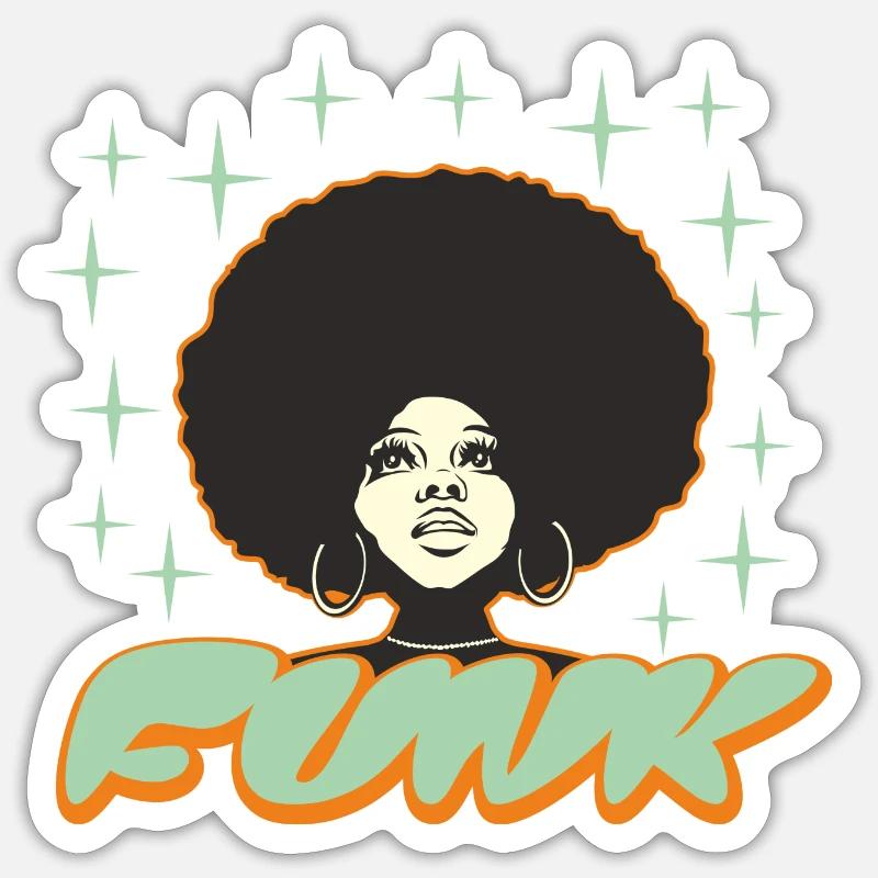 Funk - Queen Style - Sticker taille S (10 x 10 cm) - blanc mat