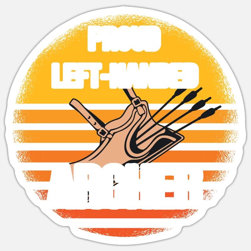 Linkshand Bogenschütze - Bogenschießen - Sticker Größe S (10 x 10 cm) - Mattweiß