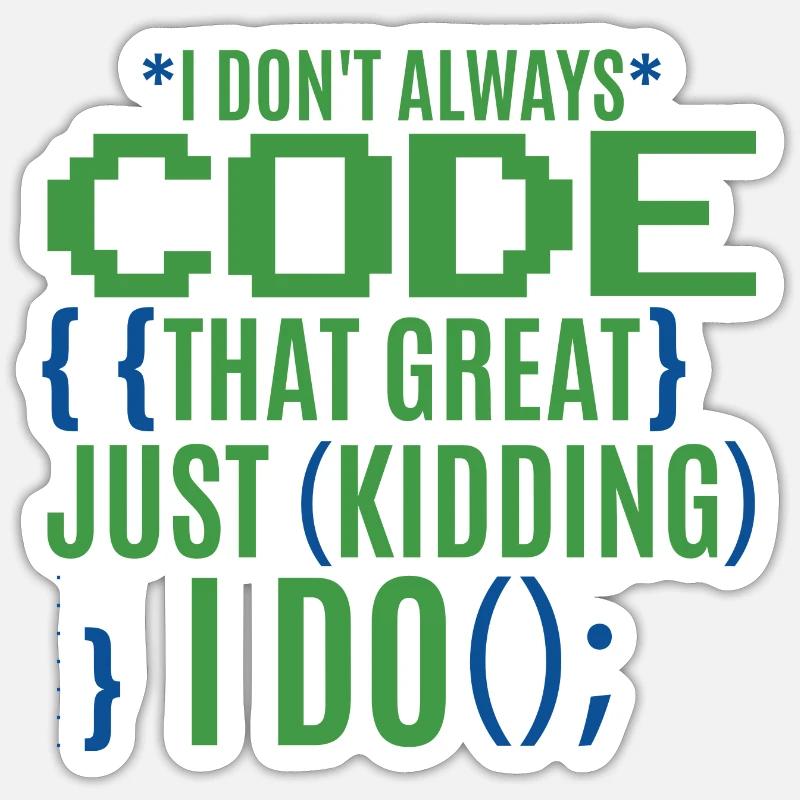Funny Coder Programmer IT - Sticker size S (10 x 10 cm) - white matte