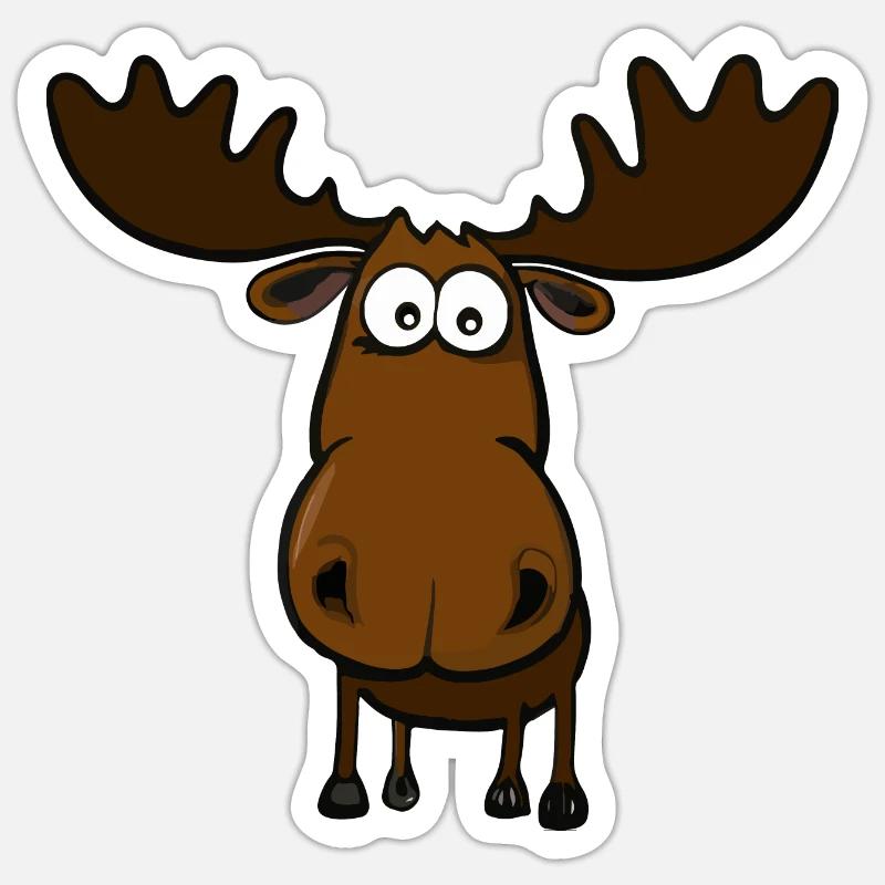 Funny Stupid Moose - Sticker size S (10 x 10 cm) - white matte