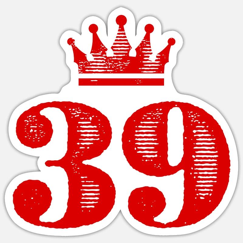39 Couronne numérique - Sticker taille S (10 x 10 cm) - blanc mat