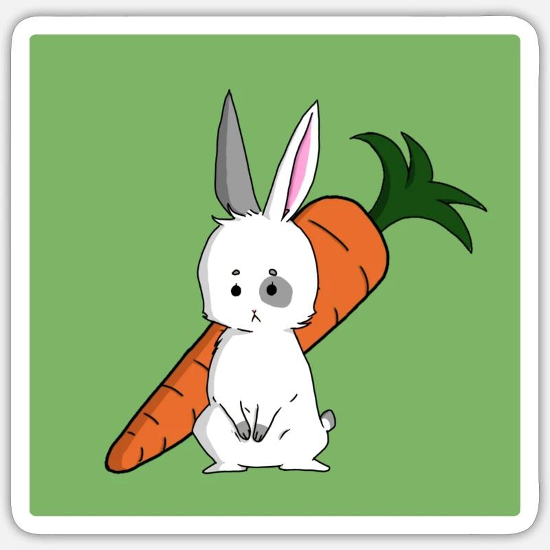 Confused Rabbit - Sticker Größe S (10 x 10 cm) - Mattweiß