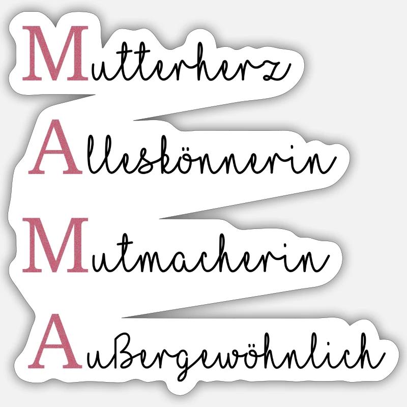 Mama - Sticker Größe S (10 x 10 cm) - Mattweiß