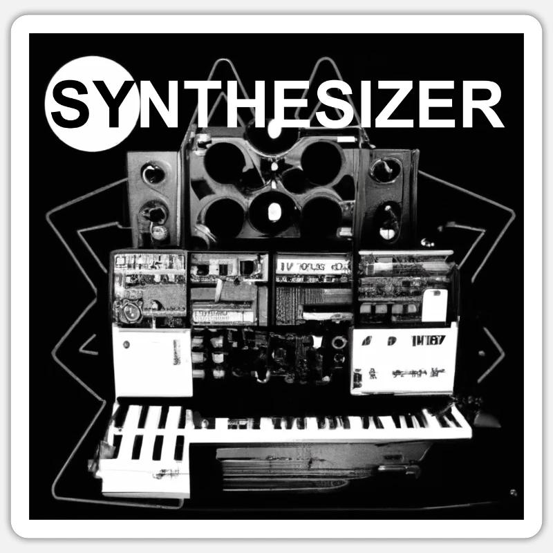 Modular SynthesizerI - Sticker Größe S (10 x 10 cm) - Mattweiß