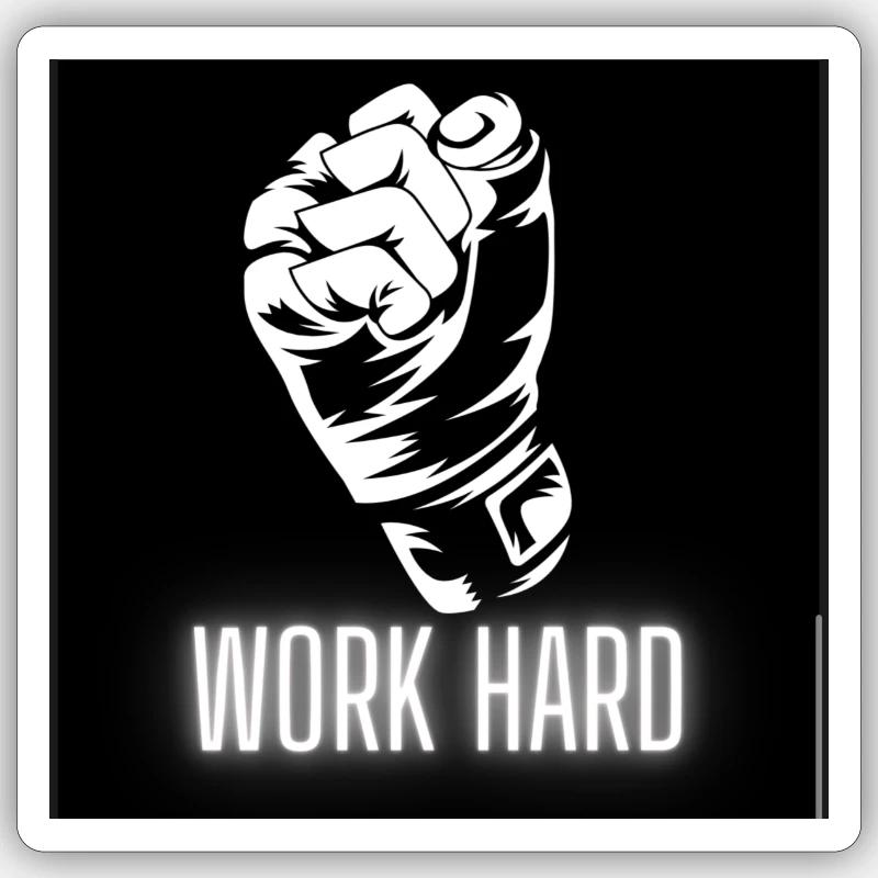 Travailler dur conception Sticker taille S (10 x 10 cm)