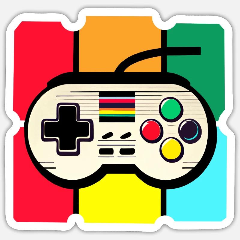 Retro Gaming Color Sticker size S (10 x 10 cm)