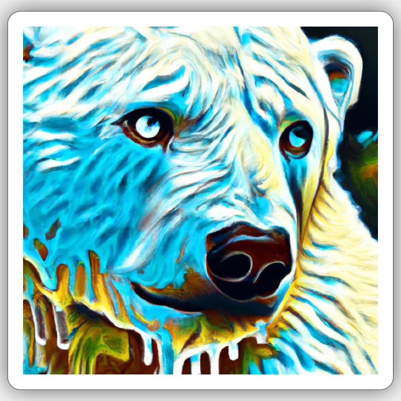 Eisbär - Sticker Größe S (10 x 10 cm) - Mattweiß