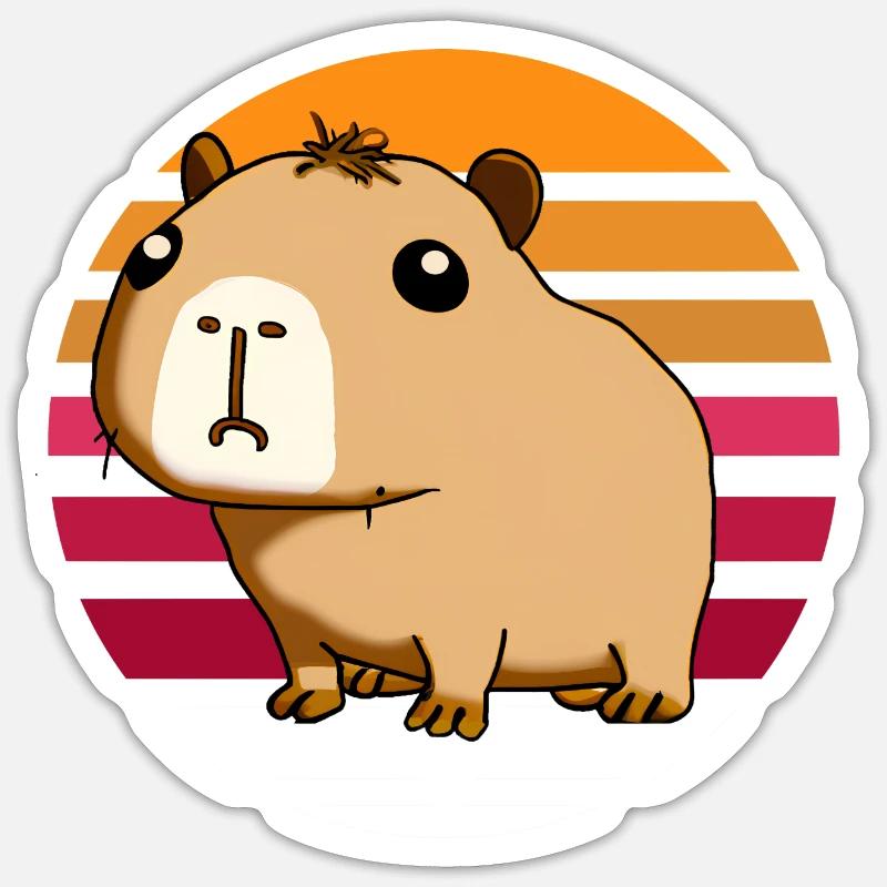 capybara - Sticker taille S (10 x 10 cm) - blanc mat