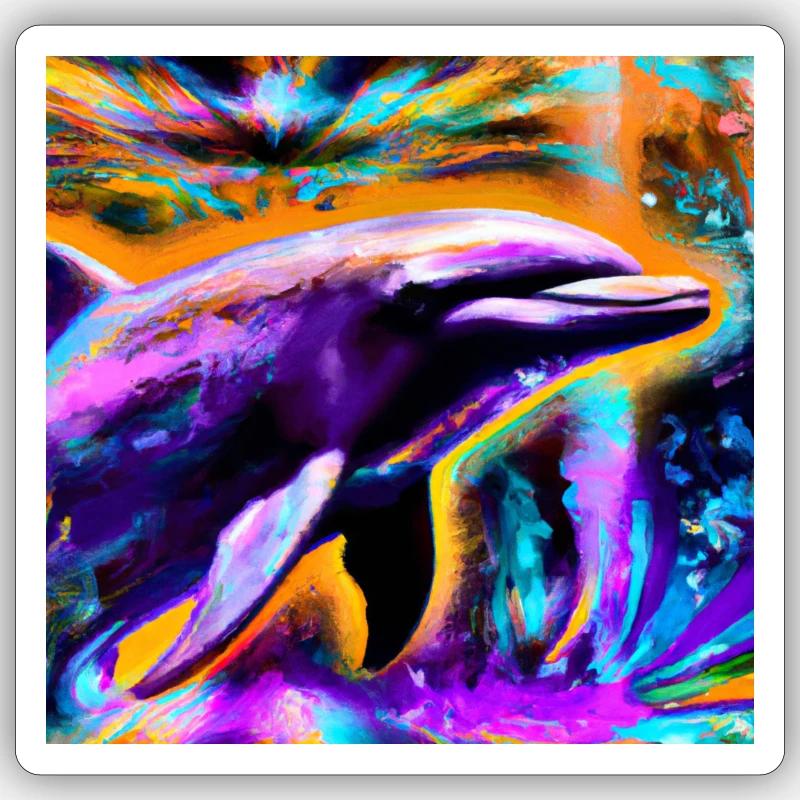 Delphin - Sticker Größe S (10 x 10 cm) - Mattweiß