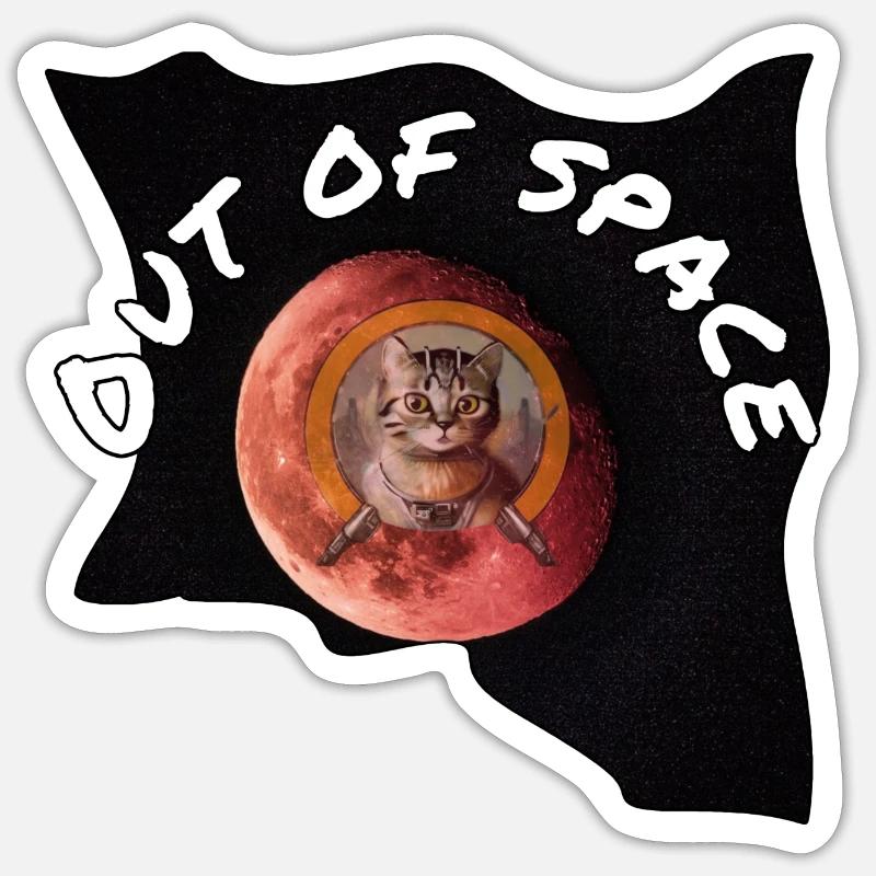 Espace cat 6 - Sticker taille S (10 x 10 cm) - blanc mat