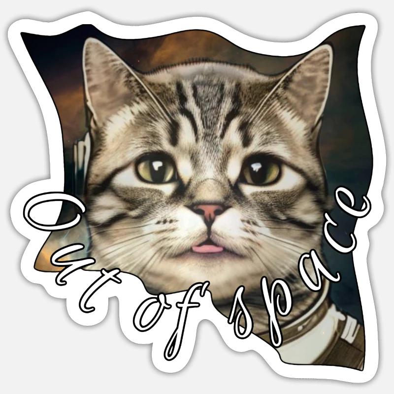 Espace cat 7 - Sticker taille S (10 x 10 cm) - blanc mat
